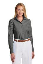 Load image into Gallery viewer, EUROPHIA Brooks Brothers® Women’s Wrinkle-Free Stretch Pinpoint Shirt - Deep Black
