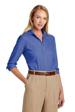 Load image into Gallery viewer, EUROPHIA Brooks Brothers® Women’s Wrinkle-Free Stretch Nailhead Shirt - Cobalt Blue
