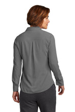 Load image into Gallery viewer, EUPHORIA Brooks Brothers® Women’s Full-Button Satin Blouse - Shadow Grey
