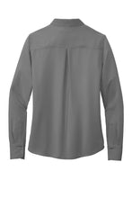 Load image into Gallery viewer, EUPHORIA Brooks Brothers® Women’s Full-Button Satin Blouse - Shadow Grey
