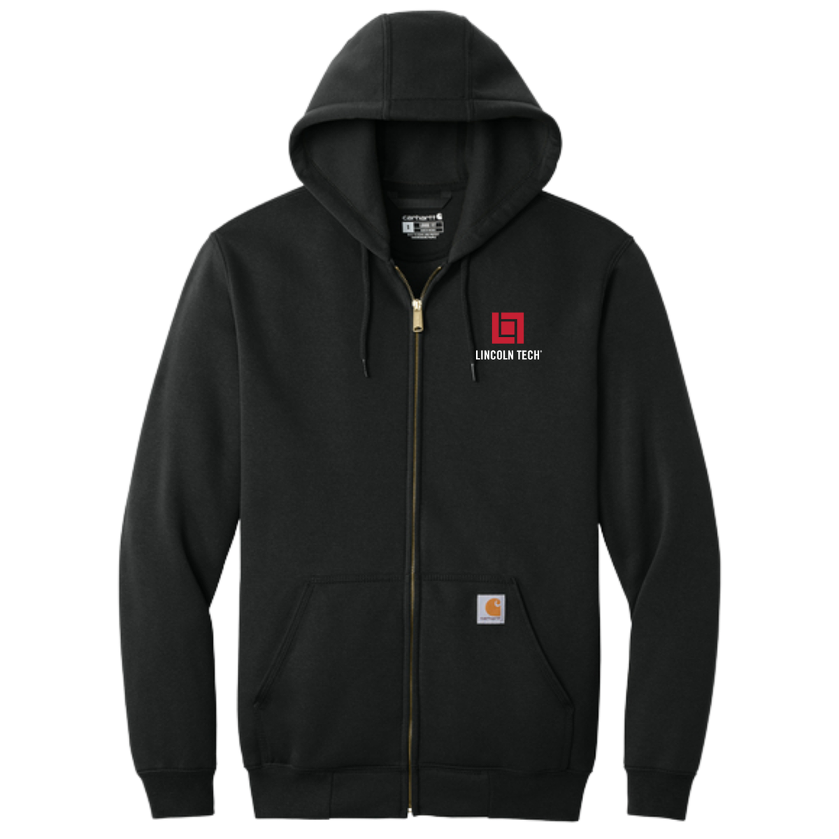 LINCOLN TECH Carhartt® Midweight Hooded Zip-Front Sweatshirt - Black