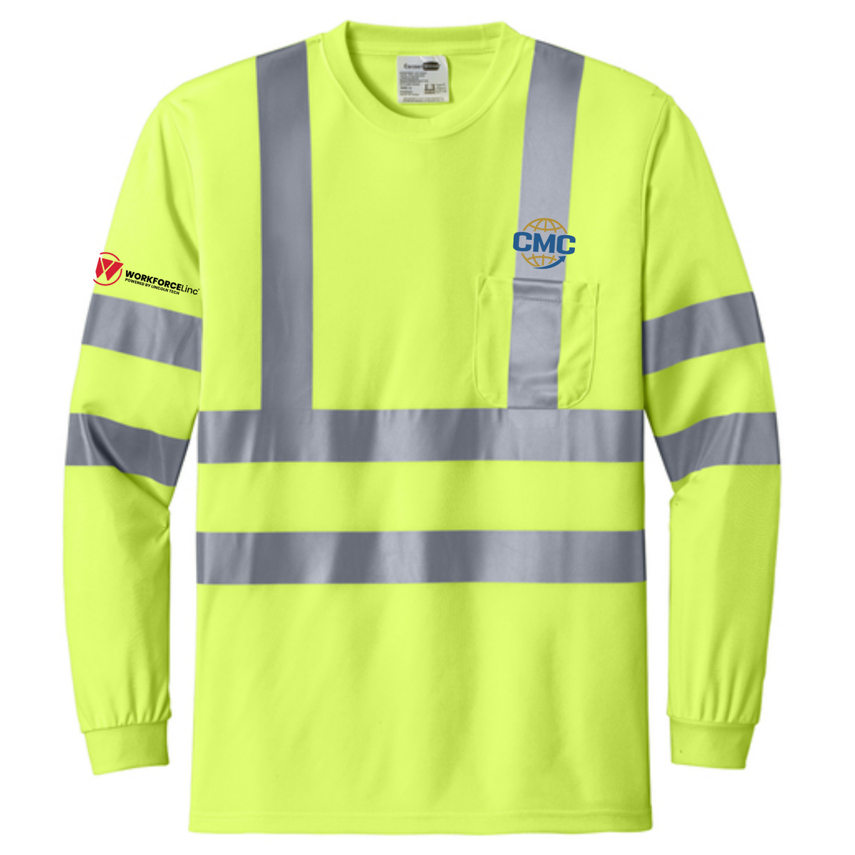 CMC WORKFORCE CornerStone® ANSI 107 Class 3 Long Sleeve Snag-Resistant Reflective T-Shirt - Safety Yellow