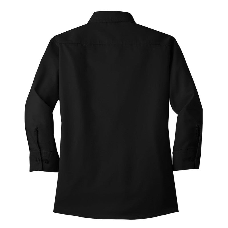 LINCOLN TECH Port Authority® Women's 3/4-Sleeve Easy Care Shirt - BLACK