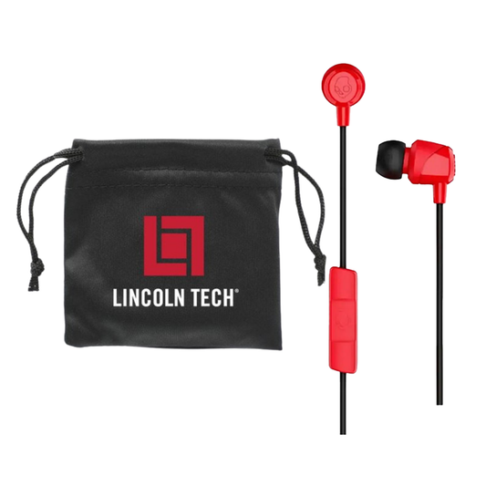 LINCOLN TECH Skullcandy Jib Wired Earbuds with Microphone - Red