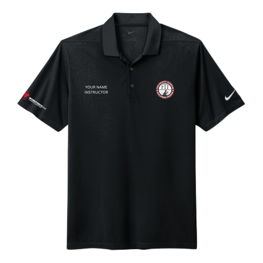 FIT WORKFORCE INSTRUCTOR Nike Dri-FIT Micro Pique 2.0 Polo with CUSTOM NAME - BLACK