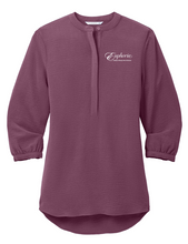 Load image into Gallery viewer, EUPHORIA Port Authority® Ladies 3/4-Sleeve Textured Crepe Tunic - Purple Mist
