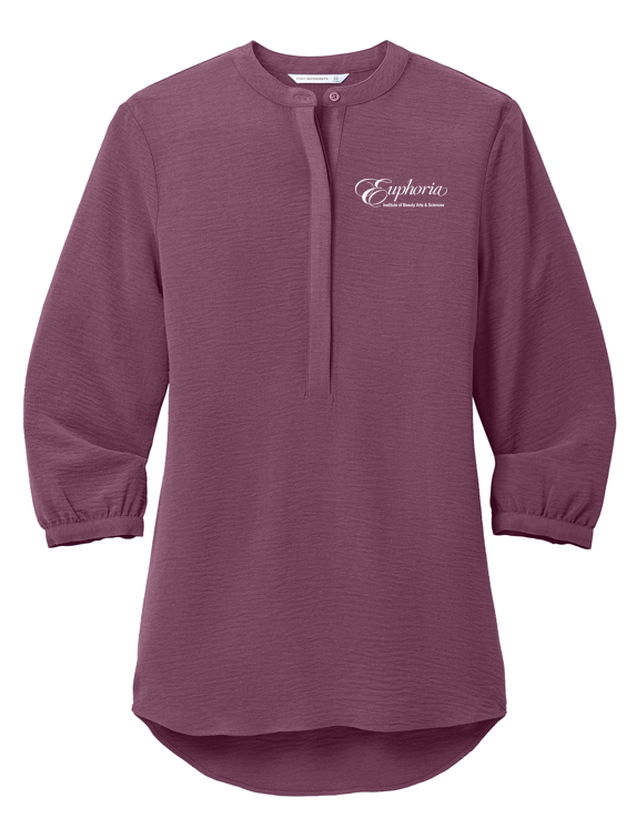 EUPHORIA Port Authority® Ladies 3/4-Sleeve Textured Crepe Tunic - Purple Mist