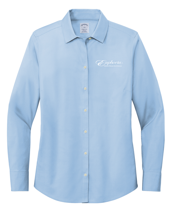 EUROPHIA Brooks Brothers® Women’s Wrinkle-Free Stretch Pinpoint Shirt - Newport Blue