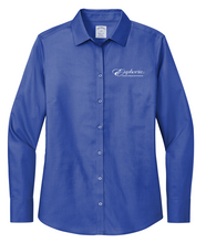 Load image into Gallery viewer, EUROPHIA Brooks Brothers® Women’s Wrinkle-Free Stretch Nailhead Shirt - Cobalt Blue
