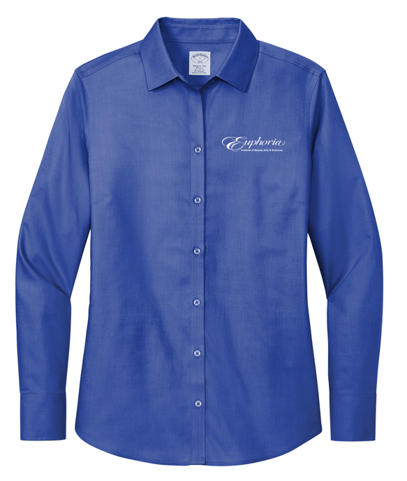 EUROPHIA Brooks Brothers® Women’s Wrinkle-Free Stretch Nailhead Shirt - Cobalt Blue