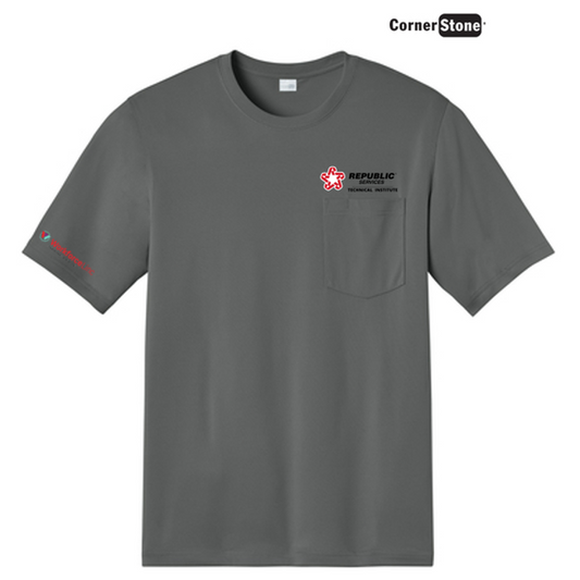 REPUBLIC SERVICES WORKFORCE CornerStone® Workwear Pro Short Sleeve Pocket Tee - Light Grey