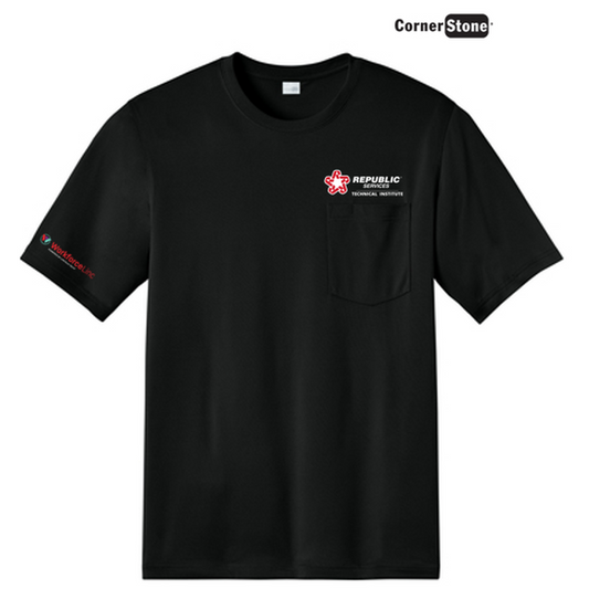 REPUBLIC SERVICES WORKFORCE CornerStone® Workwear Pro Short Sleeve Pocket Tee - Black
