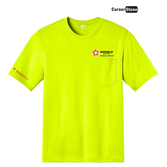 REPUBLIC SERVICES WORKFORCE CornerStone® Workwear Pro Short Sleeve Pocket Tee - Safety Yellow