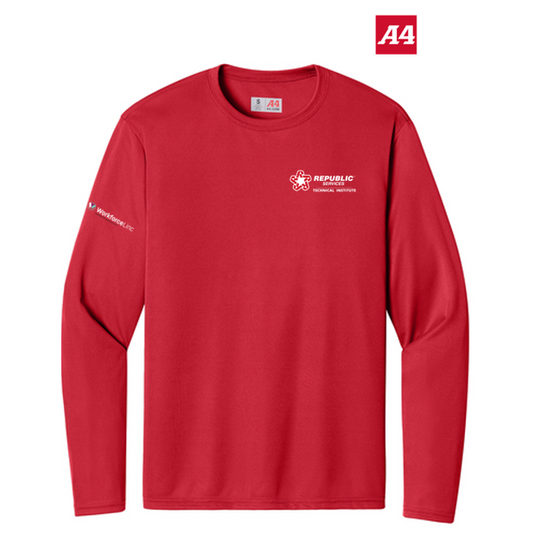 REPUBLIC SERVICES WORKFORCE A4 Cooling Performance Long Sleeve Tee - Scarlet