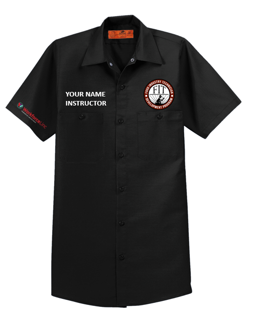 FIT WORKFORCE Red Kap® Short Sleeve Industrial Work Shirt - BLACK