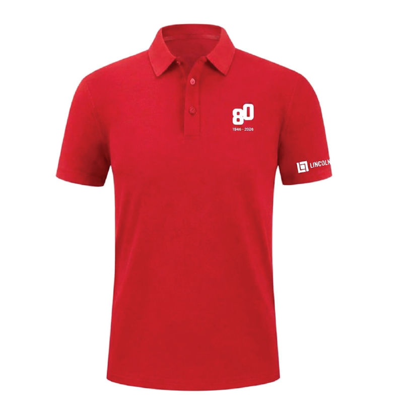 LINCOLN TECH 80TH ANNIVERSARY Hi Performance Mesh Men's Polo - RED