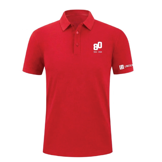LINCOLN TECH 80TH ANNIVERSARY Hi Performance Mesh Men's Polo - RED
