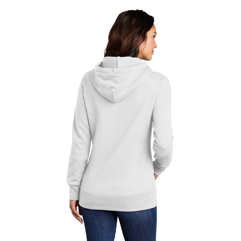 EUPHORIA  Ladies Core Fleece Pullover Hooded Sweatshirt - White