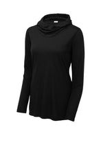 Load image into Gallery viewer, EUPHORIA Sport-Tek ® Ladies PosiCharge ® Tri-Blend Wicking Long Sleeve Hoodie - Black
