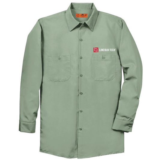 LINCOLN TECH Red Kap® Long Sleeve Industrial Work Shirt - Light Green