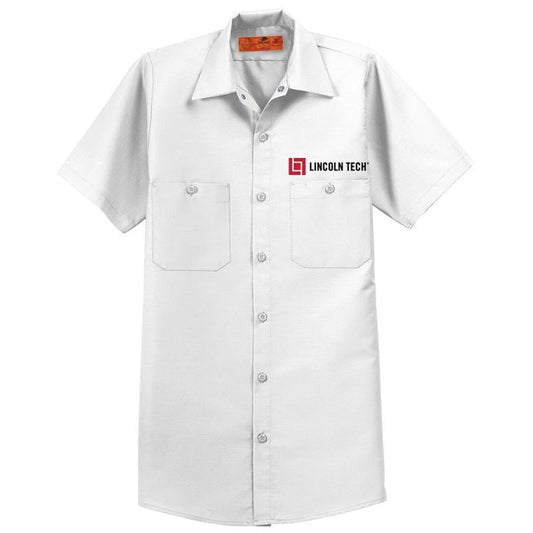 LINCOLN TECH Red Kap® Short Sleeve Industrial Work Shirt - White