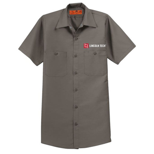 LINCOLN TECH Red Kap® Short Sleeve Industrial Work Shirt - Grey