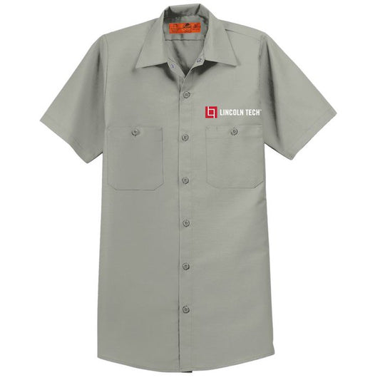 LINCOLN TECH Red Kap® Short Sleeve Industrial Work Shirt - Light Grey