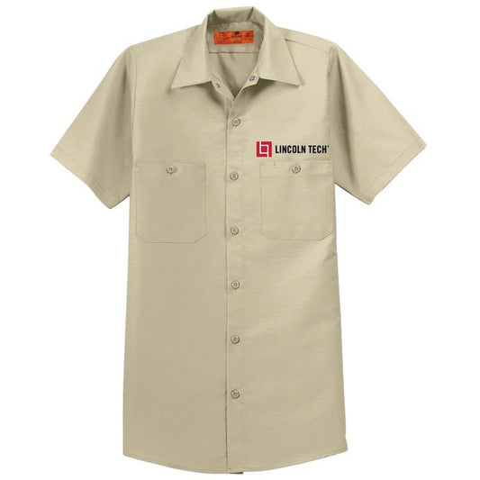 LINCOLN TECH Red Kap® Short Sleeve Industrial Work Shirt - Light Tan