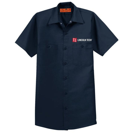 LINCOLN TECH Red Kap® Short Sleeve Industrial Work Shirt - Navy