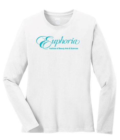 EUPHORIA Ladies Long Sleeve Core Cotton Tee - White